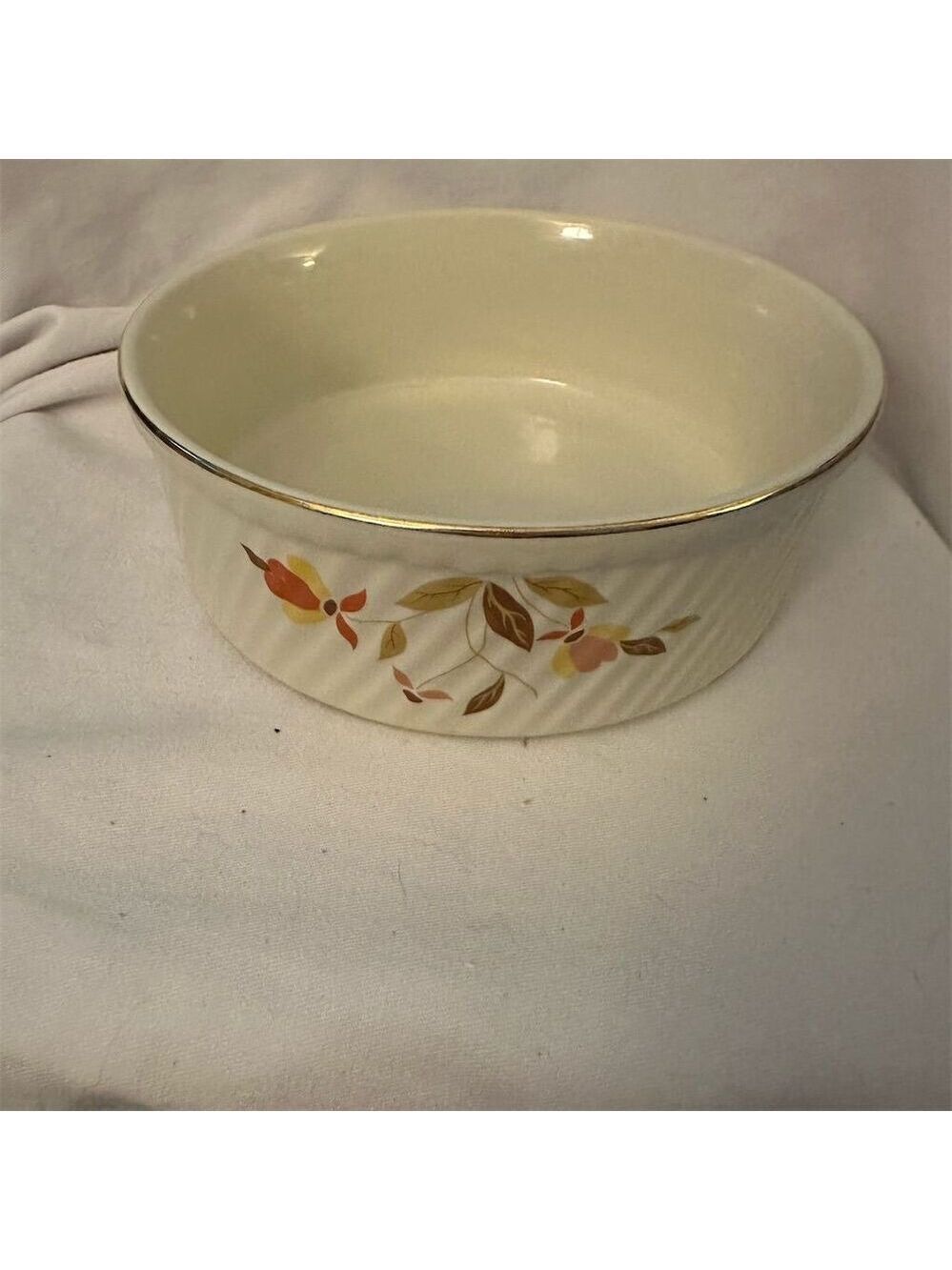 Vintage Hall's Superior Autumn Leaf Serving Bowl 8Cream Cream Floral